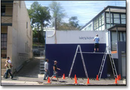 Wayne painting the gallery